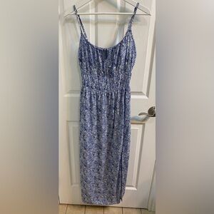 Denver Hayes Women's Waist Defined EcoVero Maxi Dress Blue White Floral Large